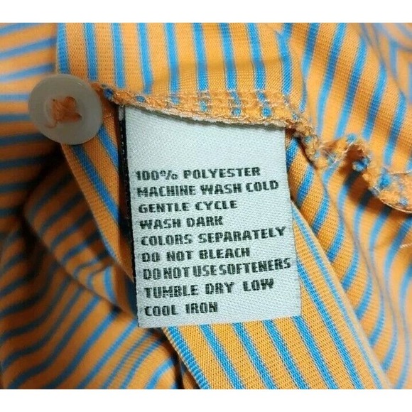 Donald Ross Men's Size XL Orange Striped Short Sleeve Golf Polo Shirt - Picture 5 of 5
